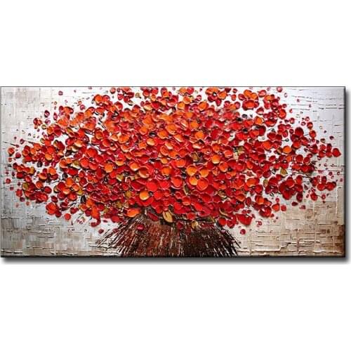 Modern Hand Painted Oil Painting On Canvas Abstract Purple Oil Painting Canvas Wall Art Living Room Decor no Framed Flower Art