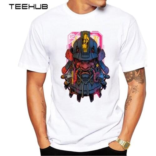 TEEHUB Mens New Fashion Samurai Mecha Design Short Sleeve T-Shirt Cool Tops Hipster Tee Shirts