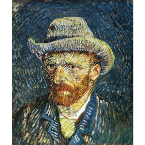 High quality Vincent Van Gogh paintings for sale Self Portrait with Felt Hat Canvas art hand-painted