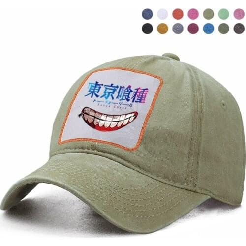 Japan Anime Tokyo Ghoul Ken Kaneki Basebll Cap Dad Solid Trucker Snapback Bone Hat Harajuku Woman Ponytail Berets Cap Gorras