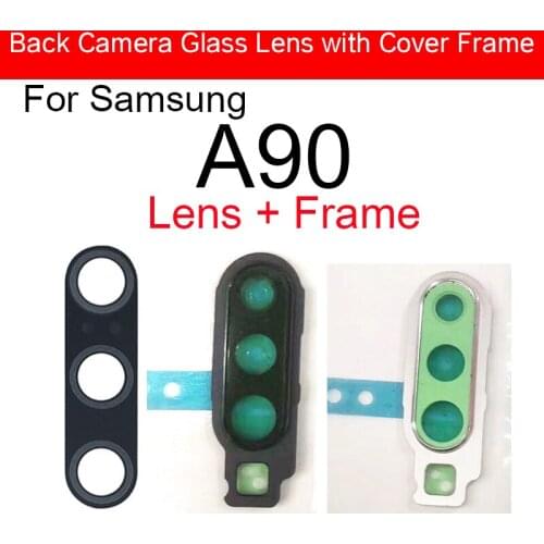 Back Camera Glass Lens Cover For Samsung Galaxy A90 5G A9080 Rear Main Camera Glass Lens Ring Frame Replacement Parts