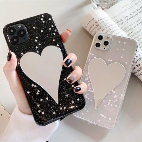 Glitter love mirror Case for Xiaomi Redmi Note 8T 9A 9 8 7 6 5 8A 7A 6A 5A K20 K30 PRO Cover Mi 9t Pro F1 Mi10 Lite Mix3 Coque