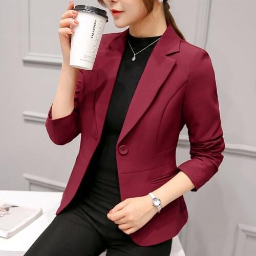 Black Blue 2020 Blazer Coat Spring Autumn Ladies Blazers Suit Jacket Women Elegant Chaqueta Mujer 229RX KJ4214