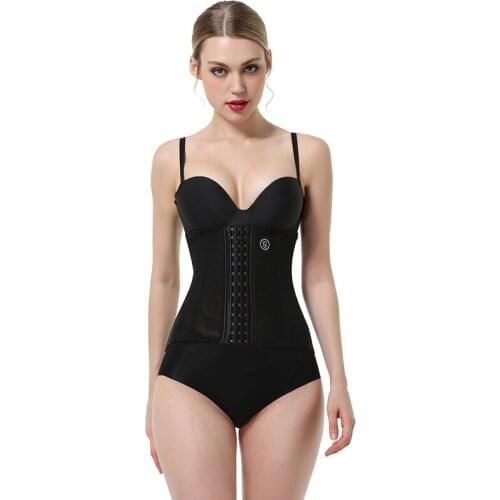 Womens Underbust Latex Waist Trainer Corset Double Steel Bone Waist Control Corset Slimming Underwear Shaper