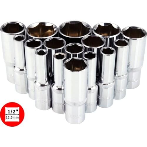 1/2 Longer Head 8-32mm Cr-V Socket Wrench Set Hexagonal Ratchet Wrench Head for Auto Repair Tools