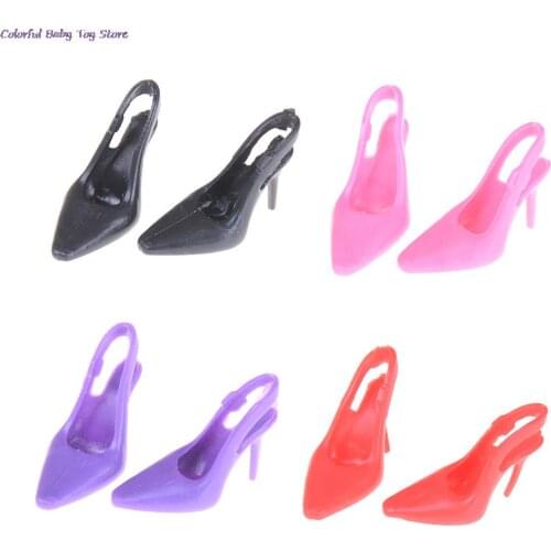 1Pair 4 Colors Kids Gift High Heel Evening Party Wear Shoes For For Doll Clothes Dress Accessories