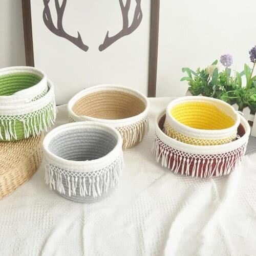 1PCS Storage Basket No Sharp Corners Large Capacity Cotton Line Towels Small Debris Storage Basket Container for Bedroom