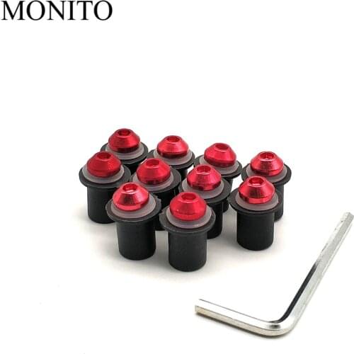 10PCS Fairing Windscreen Screw Bolt Kit Windshield Mounting Nut Wellnut For HONDA cb1000r cbr 600 250 XL1000 Varadero cb 1000 r