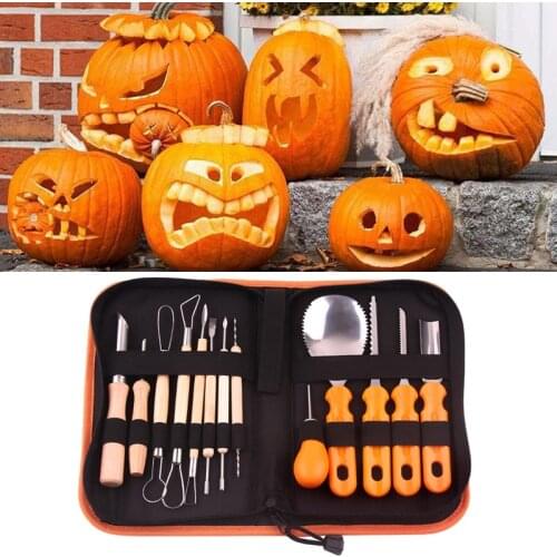 13PCS Halloween Pumpkin Cuttings Carving Kit Stainless Steel High Quality Durable Carving Tools for Fruit Vegetable With Toolkit
