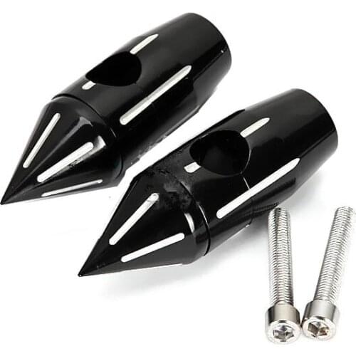 2x Black CNC Spike Black 1" Handlebar Risers For Harley Honda Yamaha SuzukiChopper Touring Motorcycle