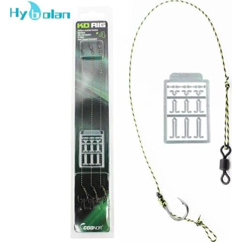 3pcs /set Fishing Hook Tackle Fishing line Ready Made Hook Carp Tied Carp Winter line Gear Link Hook With Stop rod Accessories