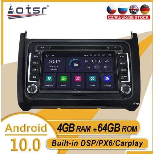 4+64G For Volkswagen VW Polo 2015 2016 2017 Car Stereo Multimedia Player Android Navi Audio Radio Recorder Carplay PX6 Head Unit