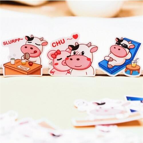 40 Pcs Funny cow Stickers Daily life for Fashion Laptop Snowboard Home Decor Car Styling Decal Fridge Doodle Kid Toy Sticker