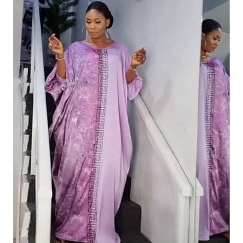 African Design Dashiki Dress Silk Beading Abaya Bandage Maxi Bazin Vintage Long Sleeve Robe Gowns Africa Sexy Lady Party