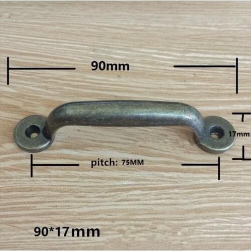 Antique Zinc Alloy Drawer Handle,Vintage Wooden Box,Cabinet,Storage Box Handle,Retro Furniture Hardware,Bronze Tone,90*17mm,1PC
