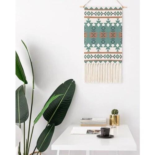 Bohemian Cotton Linen Wall Door Decoration With Tassels Geometric Abstract Canvas Home Decoration Background Ethnic Tapestry