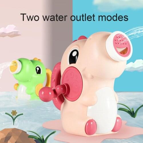 Children Cute Cartoon Dinosaur Baby Shower Handheld Pumping Water Spray Toy