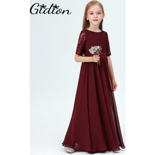 Girl Children Lace Princess Dress For Girl Elegant Embroidery Flower Birthday Party Girl Dress Baby Girls Clothes 2-14 Years