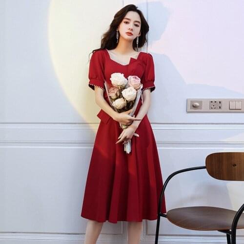 Elegant Beading Square Collar Puff Sleeve A-Line Evening Dress Cheongsam Back Zipper Prom Fomail Gown Vestidos De Noche