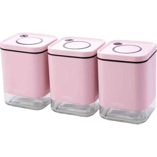 Emsan Plaza pcs set Small Jar Set Baby Pink