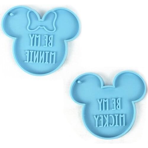 2 Types Mouse Shape Keychain Mold Pendant Resin Molds Silicone Mould for DIY Epoxy Resin Keyring Jewelry