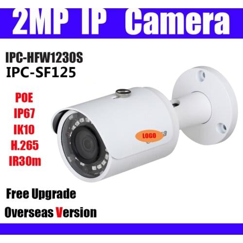IPC-HFW1230S IPC-SF125 2MP IP Camera POE Bullet h.265 English firmware IR 30m IP67 HFW1230S CCTV security network Camera