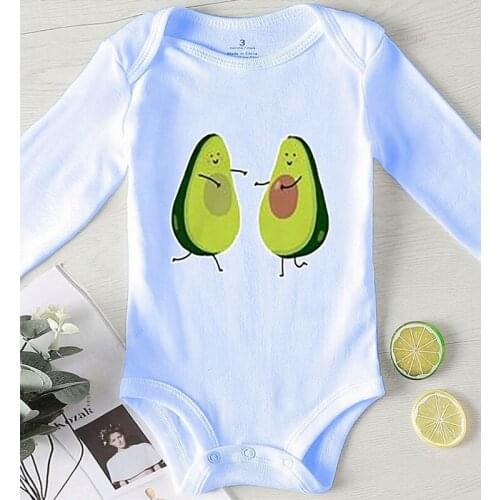 Avocado Print Bodysuit for Newborns Infant Girls Winter Outfits Toddler Shower Gifts Newborn Baby Clothes Winter Jumpsuit Kids