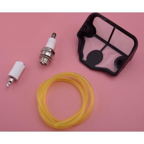 High Quality 4pcs Air Filter Fuel Line Spark Plug Service Kit Fit For Husqvarna 136 137 141 142 36 41