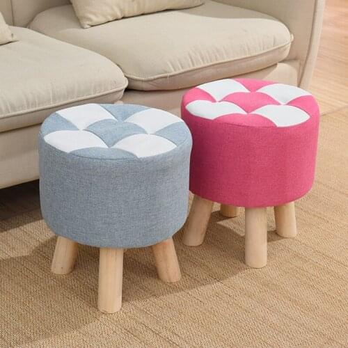 Household fashion creative small bench sitting room sofa wooden art round stool chair foot stool squatty potty saddle