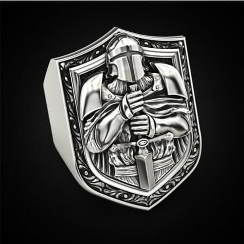 Retro Sword Knight Ring For Men European Style Fashion Rings Jewelry Hand Accessories Size 6-13