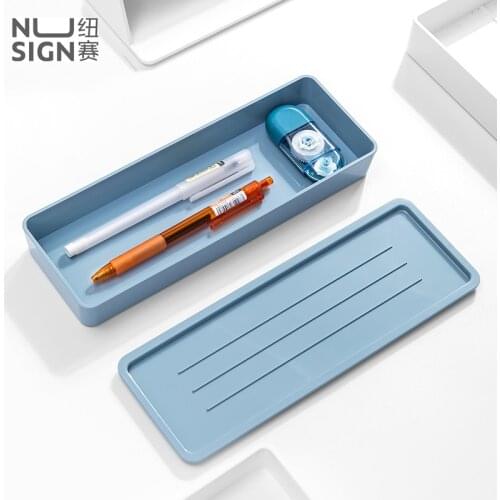 Deli Office Desk Organizer Pencil Case Fashion Stationery Box Korean Multi-function Color Pen Holder School Supplies
