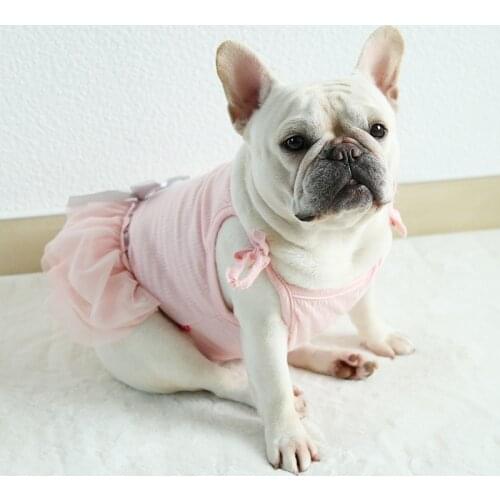 French Bulldog Dress Summer Pet Clothing Poodle Bichon Schnauzer Pug Dog Clothes Skirt Frenchies Dog Costumes Dresses Pet Outfit