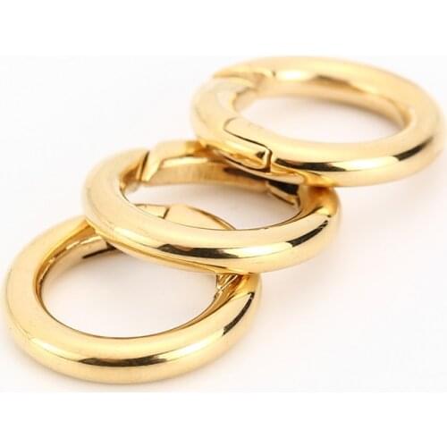 Well polished Silver/gold Tone keyring holder split ring heavy duty clasp spring ring 20MM