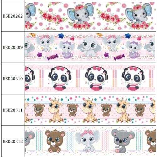 22MM 25MM 38MM 50MM 75mm Printed Pattern on Grosgrain Ribbon for diy ribbon