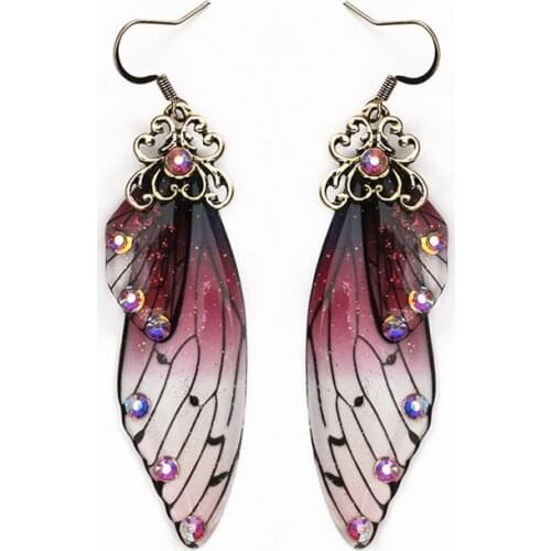 Korean Temperament Long Butterfly Wings Bridal Earrings Female Cool Fashion Animal Ear Stud Simulation Flap Ear Stud