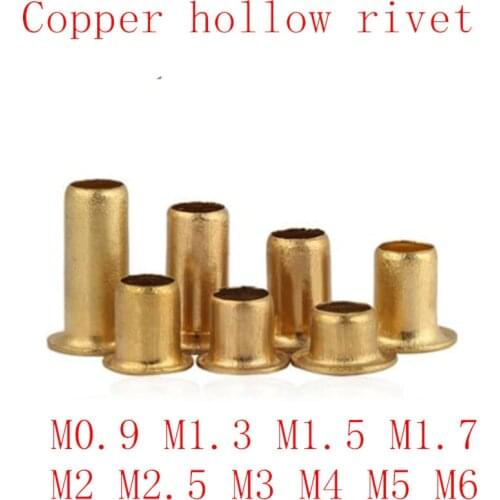 100-500pcs M0.9 M1.3 M1.5 M1.7 M2 M2.5 M3 m4 m5 m6 Tubular Rivets Double-sided Circuit Board PCB Nails Copper Hollow Rivet