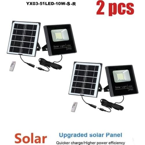 2pcs 51leds Solar lamp Street light smart on at night Outdoor Waterproof For Garden Path Driveway Emergency Security night light