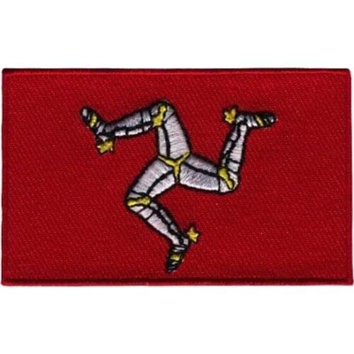 Embroidered Isle Badge Made by Twill with Flat Broder and Iron On Backing free shipping by Post