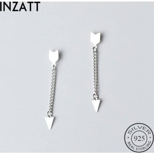 INZATT Trendy Real 925 Sterling Silver Tassel Cupid Cute Arrow Dangle Drop Earrings 2018 For Women Fine Jewelry Accessories Gift