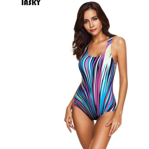 IASKY 2019 New Gradient color One Piece Swimsuit Women Plus Size Swimwear Female Bathing Suit Vintage Monokini Bodysuit Beachwea