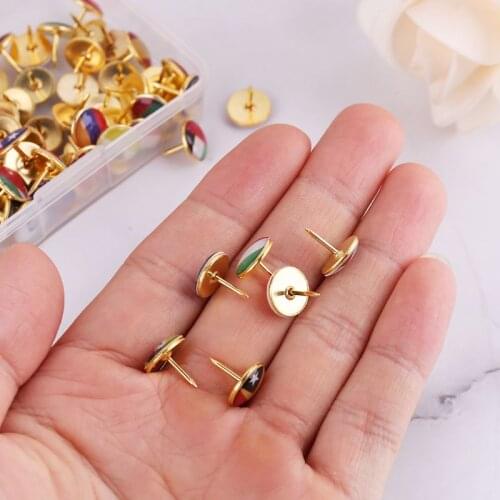 100pcs/box Map Tacks National Flag Glue Thumbtack Push Pins Notice Board Markers