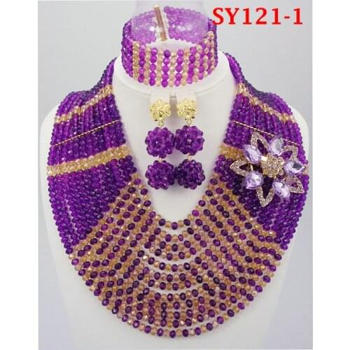 2020 Women Jewelry Sets Gold Color Statement Necklace African Beads Dubai Turkish Indian Wedding Bridal Party Accessories SY121