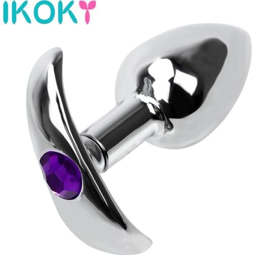IKOKY Crystal Jewelry Metal Anal Plug Butt Stimulation Prostate Massager Butt Plug Sex Toys for Women Men Erotic Sex Products