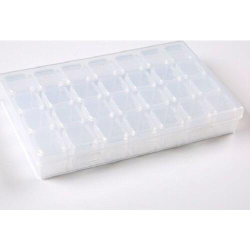 28 ranuras ajustable de plástico caja de almacenamiento caja para la Joyería de diamantes bordado artesanía de píldora de
