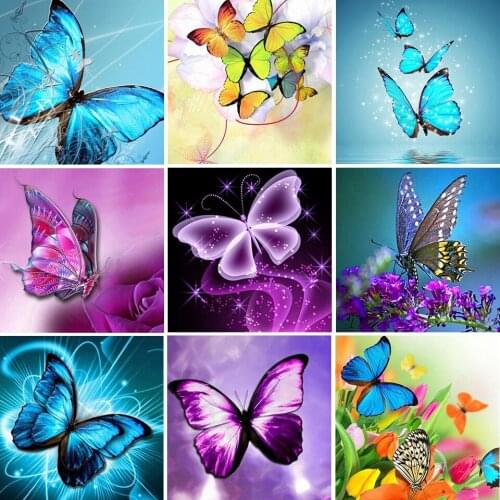 5D Diamond Painting Cartoon Butterfly Cross Stitch Kits Full Drill Square Embroidery Diamond Mosaic Animal Art Picture Decor