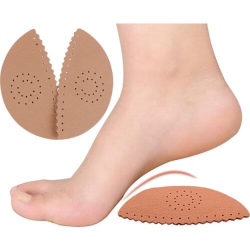 Arch Support Heel Spur Insoles for Women 1Pair Breathable Invisible Triangle Leather Massage Orthopedic Insoles for Shoes Pads