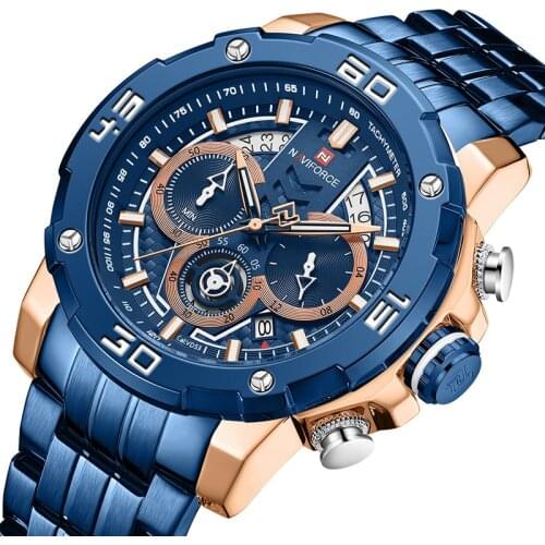 NAVIFORCE Brand New Mens Sport Watches Luminous Waterproof Quartz Watch Male Date Chronograph Military Clock Relogio Masculino