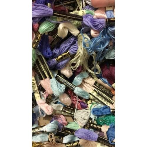 France DMC color cotton embroidery thread/yarn cross stitch thread floss 10 colors avail Cross stitch thread a little dirty