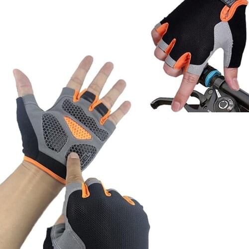 Breathable Mesh Bike Gloves Half Finger Shockproof Cycling Gloves Men Women Summer Autumn Fitness Gym Bicycle Mittens Motorcycle