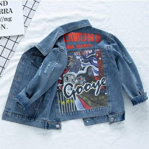Baby Boys Jeans Jacket Spring Autumn Hole Denim Jacket For Baby Boys Jacket Coat Fashion Kids Outerwear Children Clothes 2-12yrs